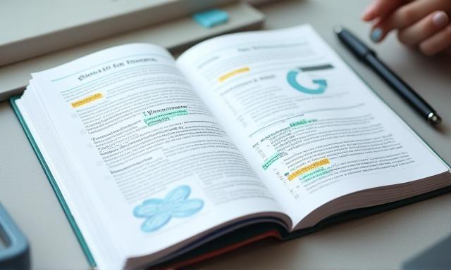 Open book with notes on strategic planning